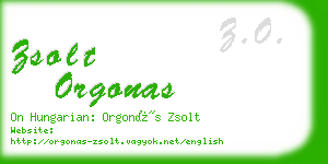 zsolt orgonas business card